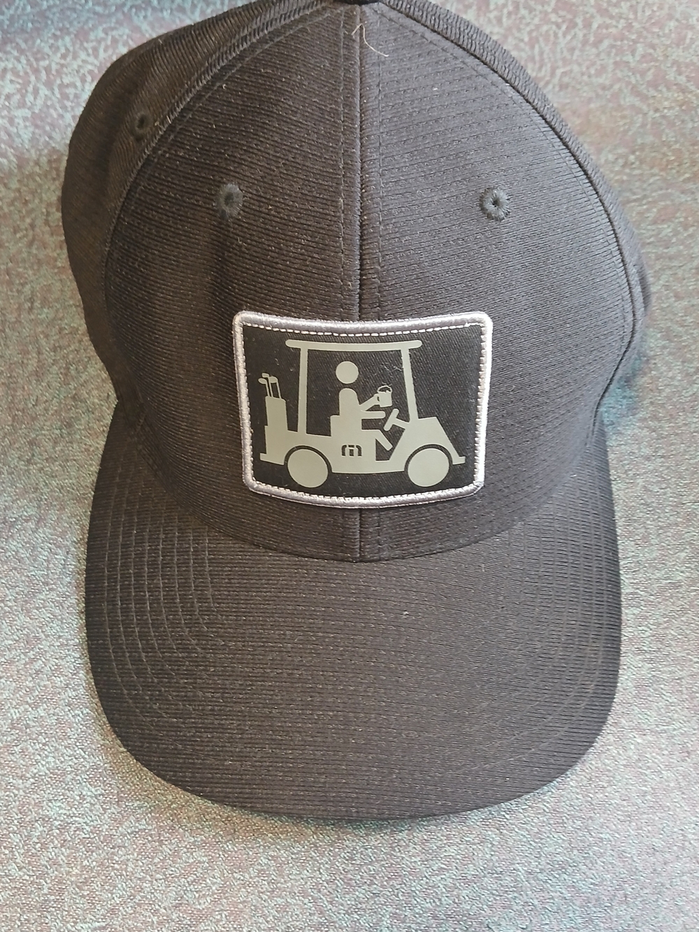 Travis Mathew Black Men's Golf Cart Patch Cap Flexfit